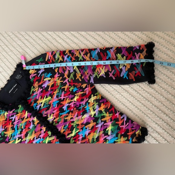 Vintage Michael Simon - Button Up - Colorful Ribbon - Cardigan Sweater - Size: M - Picture 6 of 9